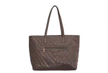 CQ1103 solid color tote handbag quilted nylon shoulder hand bag