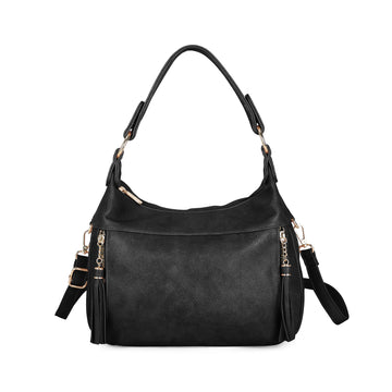 CQ1008 Style Strategy Fashion Mid Size Multiple Pocket Hobo bags for women Ladies PU Leather Shoulder handbags Washed crossbody bag for women