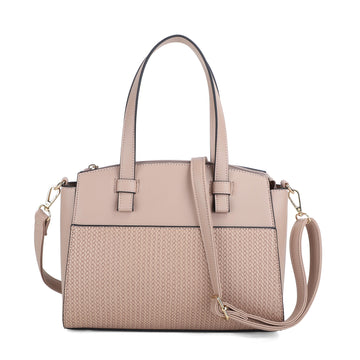 CQ1075 fashion Casual shoulder bag pu leather tote handbag with woven