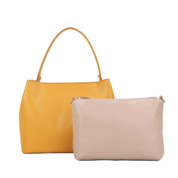CQ1086 2pcs fashion single handle shoulder bag pu leather crossbody bag handbag set for lady